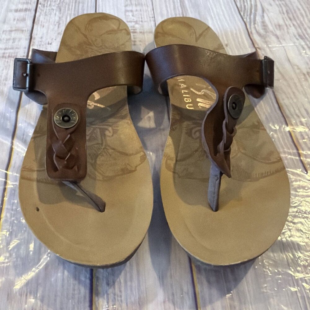 Blowfish Malibu Brown Vegan Leather Sandals Women’s Size 8-1/2